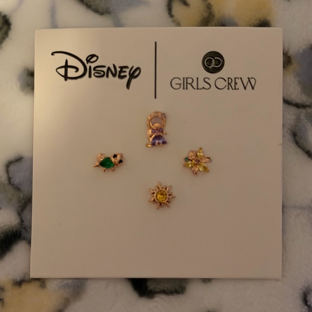 Girls Crew Disney Rapunzel Rose Gold Studs